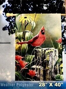 Breeze Art SUMMER CARDINAL Garden Flag 28" x 40" 95937 New In Package